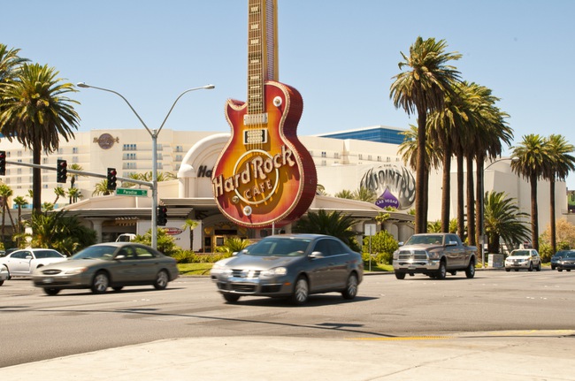 The intersection of Harmon Avenue and Paradise Road.
